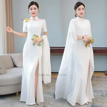 2023 čínsky vintage šaty lepšiu cheongsam národnej kvetinové výšivky qipao orientálna kroj spoločenské večerné šaty vestido