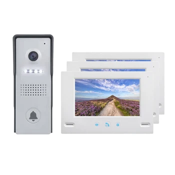 Zvonček Visual Intercom Doorphone Fotoaparát 7IN Obrazovke Monitora Bell Systém Dverí Video Telefón S Nízkou Cenou