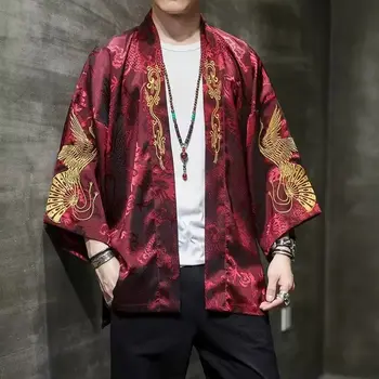 Letné Japonské Módne Výšivky Kimono Cardigan Yukata Haori Mužov, Ženy, Páry Ázijské Oblečenie Vintage Voľné Bunda Plus Veľkosť
