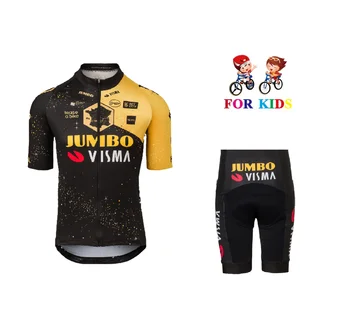 Detský 2023 JUMBO VISMA TÍM TDF Deti Cyklistika Dres Krátky Rukáv Cyklistické Oblečenie S Šortky Ropa Ciclismo