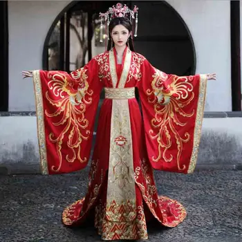 Luxusné Hanfu Muži/Ženy Čínske Tradičné Výšivky Svadobné Hanfu Červené Šaty Páry Cosplay Kostým Pre Páry Plus Veľkosť 2XL
