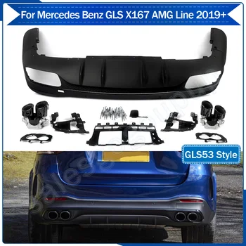 AMG GLC53 Štýl Zadný Difúzor+Výfuku Pre Benz X167 GLS AMG Sport Nárazníka 2020+