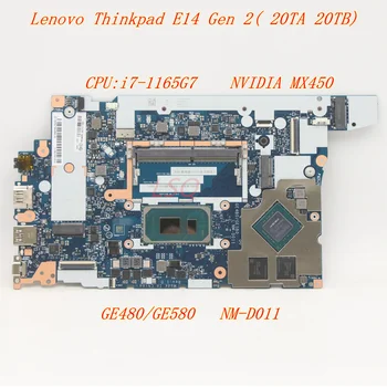 Nové Pre Lenovo Thinkpad E14 Gen 2 Notebooku Doske CPU:i7-1165G7 NVIDIA MX450 GE480/GE580 NM-D011 5B21C71884 5B21C71881
