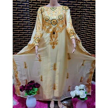 Zlato Kaftany Farasha Abaya Šaty V Dubaji Maroko Veľmi Efektné Dlhé Šaty Európsky a Americký Módny Trend