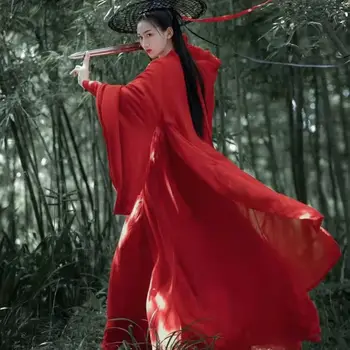 Červená Han Vyhovovali Dospelé Samice Wei Jin Štýl 150 Malé Chinoiserie Super Nesmrteľná Žena Xia Dávnych Kostým Široký Rukáv Tanečné Šaty