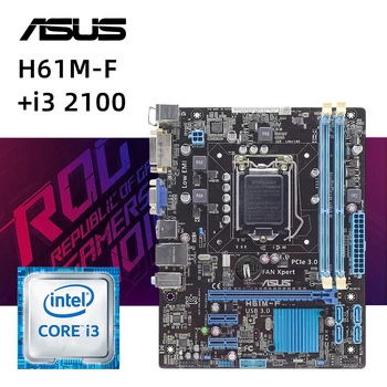 ASUS H61M-F s Core i3-2100 cpu LGA1155 Doske auta 2×DDR3 16GB Micro ATX USB 2.0 PCIe 2.0 Micro ATX