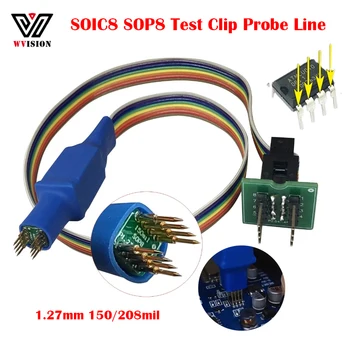 SOIC8 SOP8 Test Klip Sonda Line 1.27 mm 150/208mil EEPROM 93CXX/25CXX/24CXX isp Programovanie Na USB Programátor TL866 RT809H