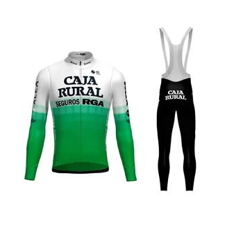 JAR LETO 2023 Caja Rural TEAM Cyklistický Dres s Dlhým Rukávom Cyklistické Oblečenie S Náprsníkové NOHAVICE Ropa Ciclismo