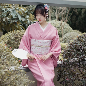 Ženské Tradičné Japonské Kimono Kvetinové Potlače Formálne Yukata Retro Dlhé Šaty Cosplay Kostým Fotografie Šaty
