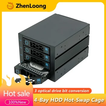 4-Bay (Hot Swap) Pevný Disk Klietky Mobile 3,5-palcový SATA SSD HDD Rack Skriňa na Ukladanie Údajov Za Tri 5.25-palcová Pozície Optickej Jednotky
