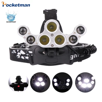 Pocketman 3 LED+4XPE LED Reflektor Vysoké Lúmenov 4 Režimy Svetlomet Nepremokavé Vedúci svetlo Vedúci Baterka Super Svetlé Vedúci Pochodeň