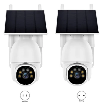 Wifi Vonkajšie Kamery Bezdrôtové Solárny Domov Bezpečnostné Kamery Nízka Spotreba 360°Pohľad Pozornosti EÚ Plug