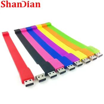 SHANDIAN 100% reálne možnosti Silikónový Náramok potítka pero disk 32 GB/16 GB/4 GB USB 2.0 Flash memory Stick U Diskov Pero d