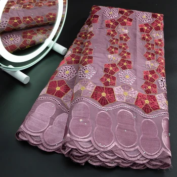 2023 Vysokej Kvality Nigérijský Čipky Textílie Swiss Voile Čipky Textílie Afriky Bavlna Čipky Textílie S Kamene Na Spoločenské Šaty Šiť A3300