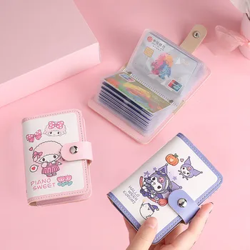 Sanrio Karty Tašky Hello Kitty Moje Melódie Kuromi Cartoon Kožené vodičský Preukaz Dokument Klip Ženy Kreditnej Karty ID Držiteľov