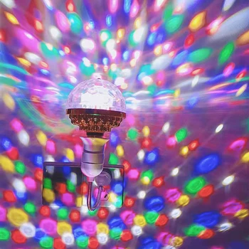 Rotujúce Disco Ball Žiarovka Sedem Farebné Rotujúce Lampa Led So Socket Bal Farebné Rotujúce Gule Svetlo 6 Korálky Domov Ktv Atmosféru