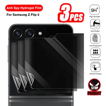 3ks Anti-Spy Anti-Peeping Anti-ochrana Osobných údajov Hydrogel Fólia Pre Samsung Galaxy Z Flip5 Flip 5 zflip5 6.7