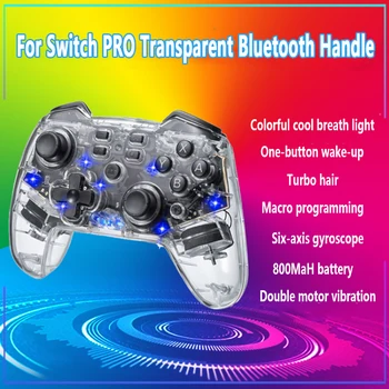 Pre Switch, Bezdrôtová Hra Rukoväť Farba LED Svetla Wake-Up Vibrácií Makro Programovanie Pre Prepínanie Jasné Rukoväť