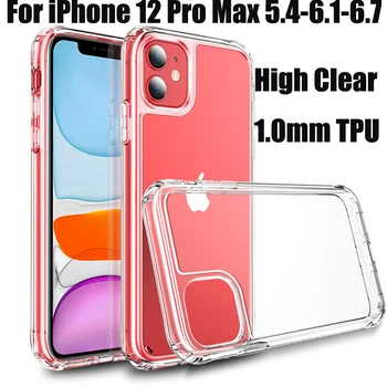 20x Transparentné TPU puzdro Pre Apple iphone 12 11 Pro X XS XR Max Jasné zadný kryt pre iphone 12 12pro 12max 8 7 6 Plus SE 2020