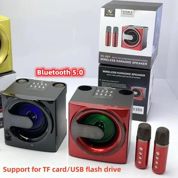 Bezdrôtový Bluetooth YS207 Domov KTV Bezdrôtový Prenosný Reproduktor s dvojitým Mikrofónom Vonkajšie Domov Zvukový Systém Karaoke, Všetko v Jednom Stroji