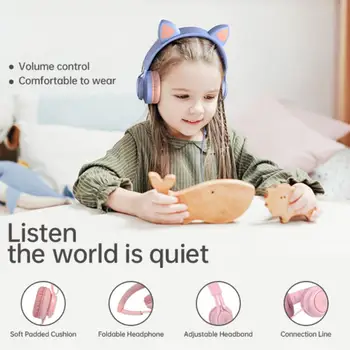 Premium Basy Zvuk Káblové Slúchadlá Mačka Ucho Karikatúry Pre Telefón, Notebook Ochranu Sluchu Slúchadlá Slúchadlá Slúchadlá Dieťa Dary