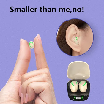 Nový Ultra-malé Mini Bluetooth Headset 5.3 Bezdrôtový In-ear Slúchadlá Neviditeľné Spánku Slúchadlá Binaural Redukcia Šumu Slúchadlá