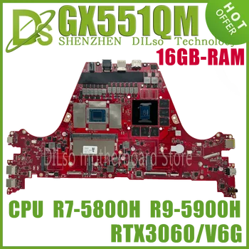 KEFU GX551QS Notebook základná Doska Pre ASUS ROG Zephyrus Duo 15 SE GX551Q GX551QM Doske R7-5800H R9-5900H RTX3060/V6G 16GB-RAM