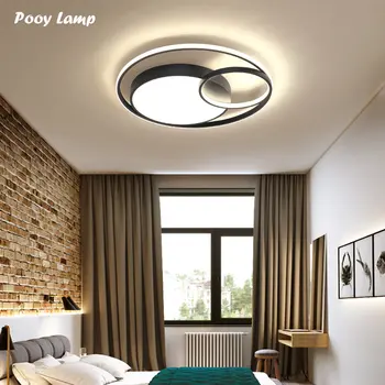 Moderné LED Stropné Svietidlá Kolo Krúžok Lampa Black Stmievateľné Vnútorné Svietidlá, Spálňa, Jedáleň, Kuchyňa Osvetlenie v Obývacej Izbe