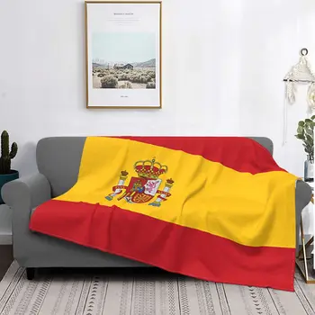 Vlajka Španielska Prikrývky Coral Fleece Oblečenie, Dekorácie Multi-funkcia Teplej Hodiť Prikrývky na Posteľ Cestovné Plyšové Tenká Prikrývka