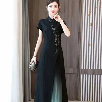 2023 čínsky nadrozmerné žien qipao lepšiu cheongsam šaty dámske letné retro denne elegantné party ao dai qipao šaty