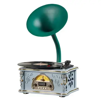 Retro Gramofón, Vinyl Hráč Online Dreva Vintage Phonograph Bezdrôtový Bluetooth4.0 Reproduktor Vintage Gramophone Record Player