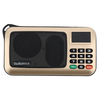Rolton W405 Prenosné TF Karty, USB Mini FM Starší Rádio Reproduktor s LCD Displej Subwoofer MP3 Prehrávač/Baterky Lampy/Overenie