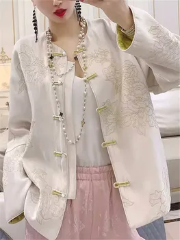 Moderné Módne Žena Tang Vyhovovali Eleganciu Etnických Harajuku Vintage Kabát Ženy Čínsky Štýl Oblečenia Na Jar Jeseň Bežné Bundy