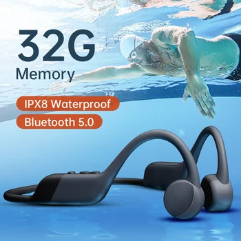 SIRÉNA Kostné Vedenie Slúchadlá Otvorené uši Slúchadlá a MP3 Prehrávač, vstavaná Pamäť 32 g Bluetooth 5.0 IPX8 Vodotesný pre Plávanie