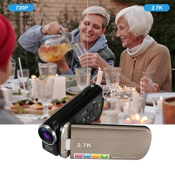 2.7 K Prenosné Digitálne DV Kamera S 3.0-Palcový Otočná Displej Domáce Prenosné 18X Zoom 48 Megapixelový Digitálny Fotoaparát