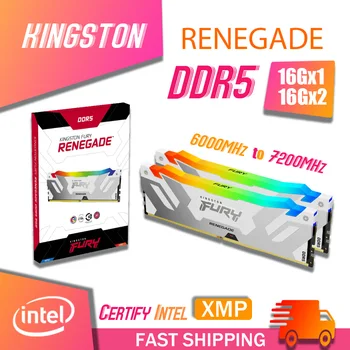 Intel XMP Kingston FURY Renegade DDR5 RAM 16GB 32GB Až 7200MHz Kingston RGB Biela Pamäte Podpora LGA1700 AM5 Doska