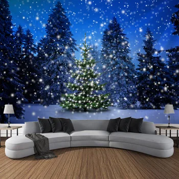 Štedrý Deň Dekorácie Gobelín Santa Claus Vianočný Stromček, Sneh Zobraziť Izba Dekorácie Prikrývky Vianočné Darčeky