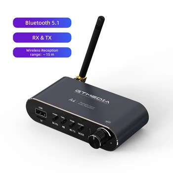 GTMEDIA A4 Bluetooth RCA Prijímač 5.1 SBC AAC dekódovanie 3,5 mm Jack RX: A2DP/AVRC,TX: A2DP Bezdrôtový Adaptér Hudbu na TV Auta