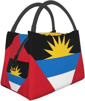 Prenosné Izolované Obed Taška Antigua a Barbuda Národnej Vlajky Tote Bento Taška pre Úrad, Školy, Turistika Pláži Piknik Rybolov
