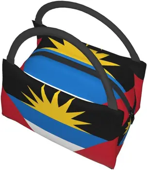 Prenosné Izolované Obed Taška Antigua a Barbuda Národnej Vlajky Tote Bento Taška pre Úrad, Školy, Turistika Pláži Piknik Rybolov