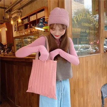 Thajsko originálne ručne skladaný kabelka jediný ramenný vedro vrece bavlna tote bag žena candy farby shopper taška