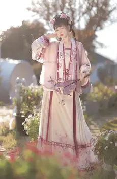 Čínsky Štýl, Tradičné Oblečenie Žien Dynastie Ming Denne Hanfu Víla Cosplay Hanfu Ľudové Tanečné Šaty Kvetinové Výšivky Hanfu