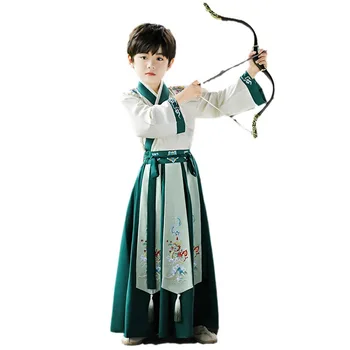 Detský Zelený Drak, Výšivky Kostým Tang Vyhovovali Čínskej Tradičnej Lepšiu Chlapec Hanfu