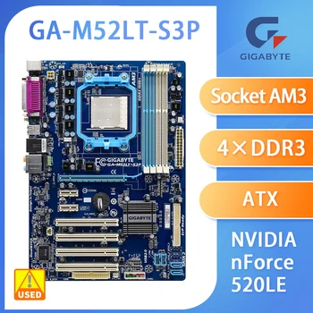 Socket AM3 základnej Doske Gigabyte GA-M52LT-S3P pre DDR3 1666/1333/1066/800MHz 16 G AM3 Phenom II 520LE SATA2 Používa Doska