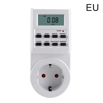 EÚ Plug Digitálne Týždenné Programovateľné Elektrické Nástenné Plug-in Zásuvky Napájania Časovač Spínač Zásuvky Času AC 220V 110V, UK, USA, AU