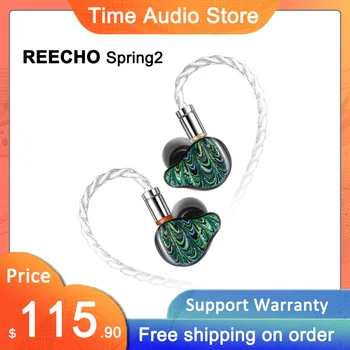 REECHO Spring2 Knowles 1BA 1DD Hybrid In-Ear Slúchadlá HiFi DJ Bass Monitor Hudby IEM Hliníkové Radiálne Membrána Odnímateľný Kábel