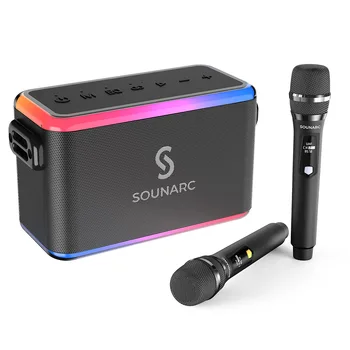 Prenosné RGB Party, Karaoke Bezdrôtové Bluetooth Reproduktory Vonkajšie Nepremokavé Subwoofer Domov KTV Card, Audio, Mikrofón 80W Super Výkon