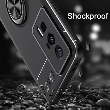 KEYSION Shockproof Matný Prípade pre Xiao POCO F5 Pro X5 Pro 5G Mäkký Silikónový Krúžok Stojan Telefónu Zadný Kryt pre Redmi Poznámka 12 Pro+