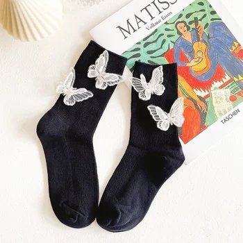 1PCS dámske Ponožky Roztomilý Motýľ Teplejšie Vysokej Trubice Zimné Ponožky Van Členok pančuchový tovar Top Sladké Cartoon Streetwear