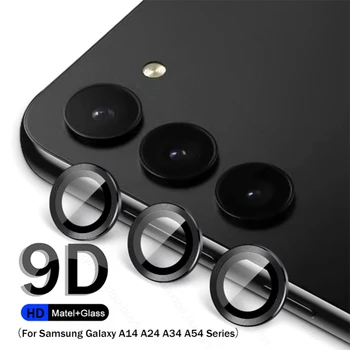 Samsung 14 24 34 54 Prípade 9D Tvrdeného Skla Matel Krúžok Fotoaparát Chránič Objektív Kryt Pre Samsung Galaxy A14 A24 A34 A54 5G Fundas